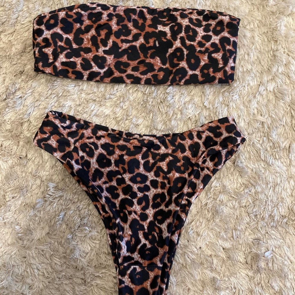 Cheetah Print Bandeau Bikini
